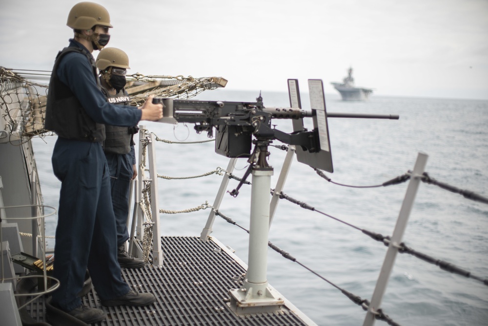 U.S. Sailors Conduct Live-Fire Training Aboard USS Portland