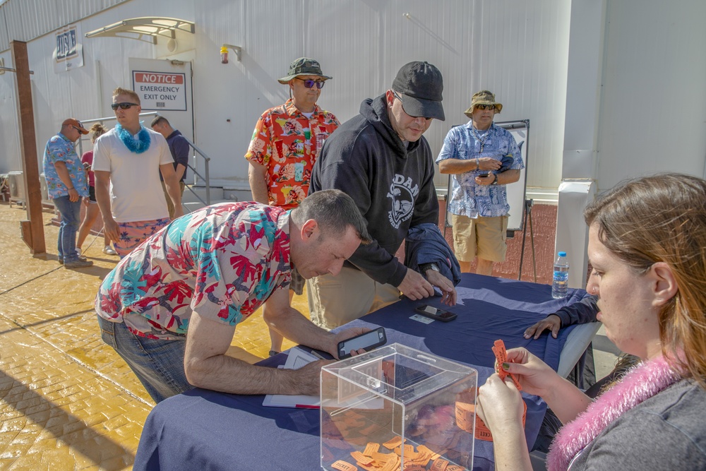 U.S. Soldiers Participate in a Hawaiian Luau