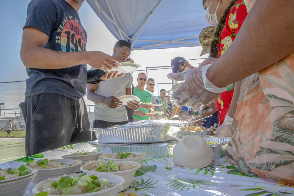 U.S. Soldiers Participate in a Hawaiian Luau