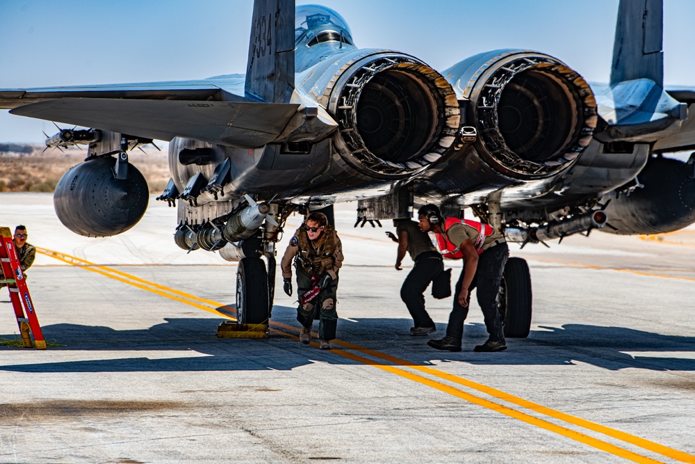 F-15E Strike Eagle Operators Chalk, Fuel and Check Their Jets