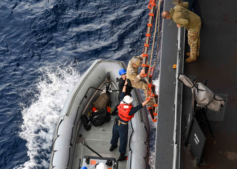 USS Hershel &quot;Woody&quot; Williams small boat operations