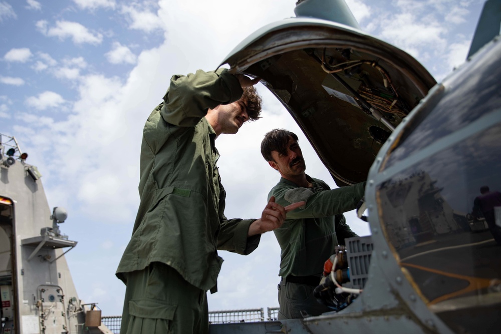 HSC 22 Sailors Conduct a Pre-Flight Check