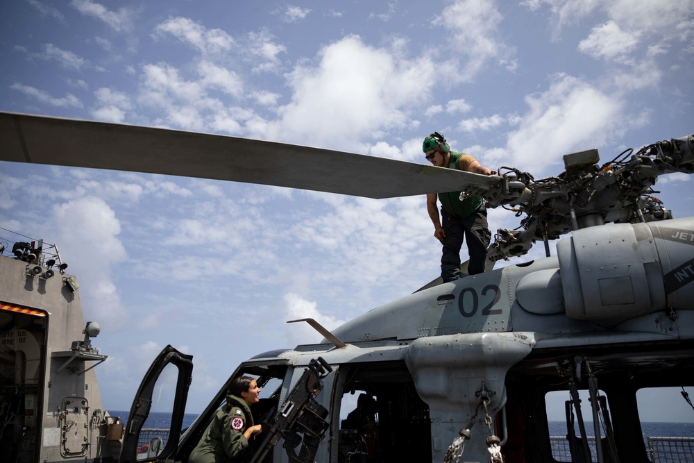 HSC 22 Sailors Conduct a Pre-Flight Check