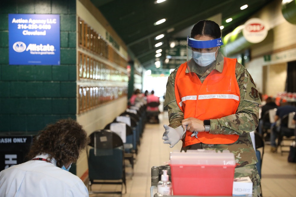 U.S. Soldiers and Airmen Support FEMA at Cleveland Ohio CVC