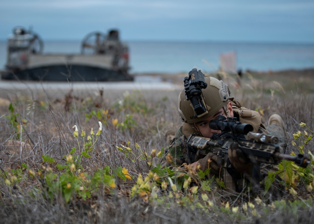 U.S. Marines and Sailors Conduct Beach Landing while Underway Aboard USS Portland