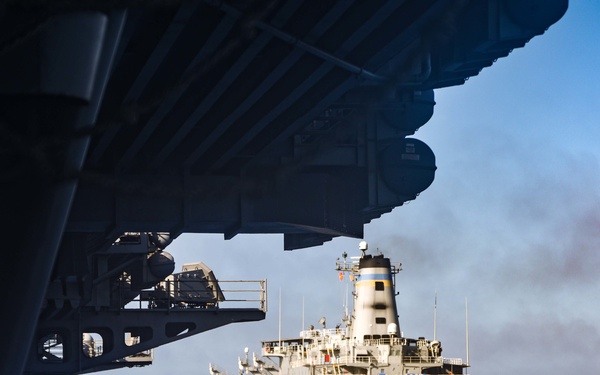 USS Ronald Reagan (CVN 76) Alongside USNS Pecos (T-AO 197)
