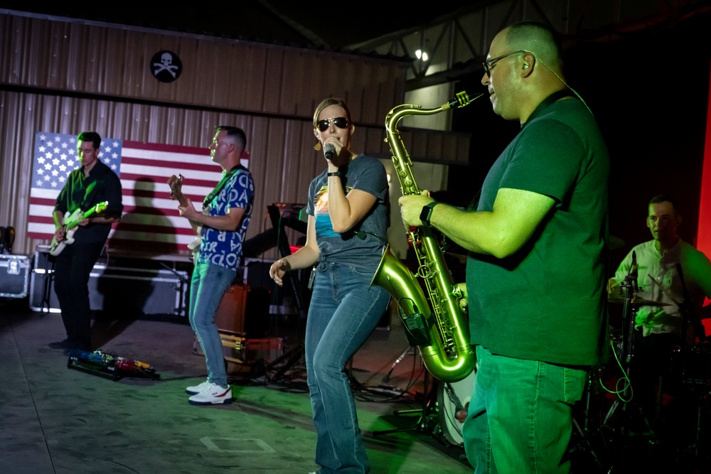 AFCENT Band plays an MWR show at Al Dahfra Air Base
