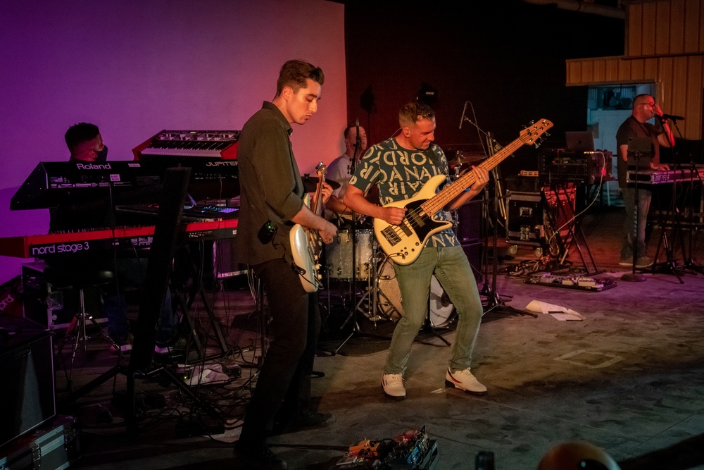 AFCENT Band plays an MWR show at Al Dahfra Air Base
