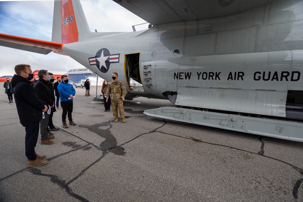 NY Air Guard officer showcases LC-130 for Greenland Primier and Secretary of State