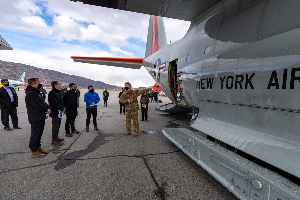 NY Air Guard officer showcases LC-130 for Greenland Prime Minister and Secretary of State