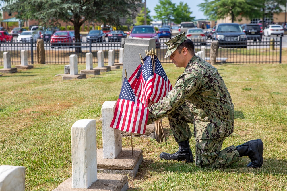 Norfolk Naval Shipyard’s VET-ERG Partners with Naval Support Activity Hampton Roads Portsmouth in annual Flag Placement Ceremony in honor of Memorial Day