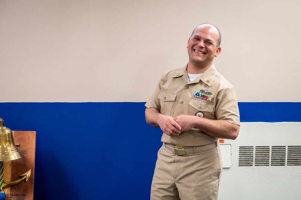 NCC Eduardo Rivera reenlistment ceremony