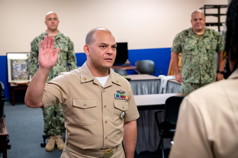 NCC Eduardo Rivera reenlistment ceremony