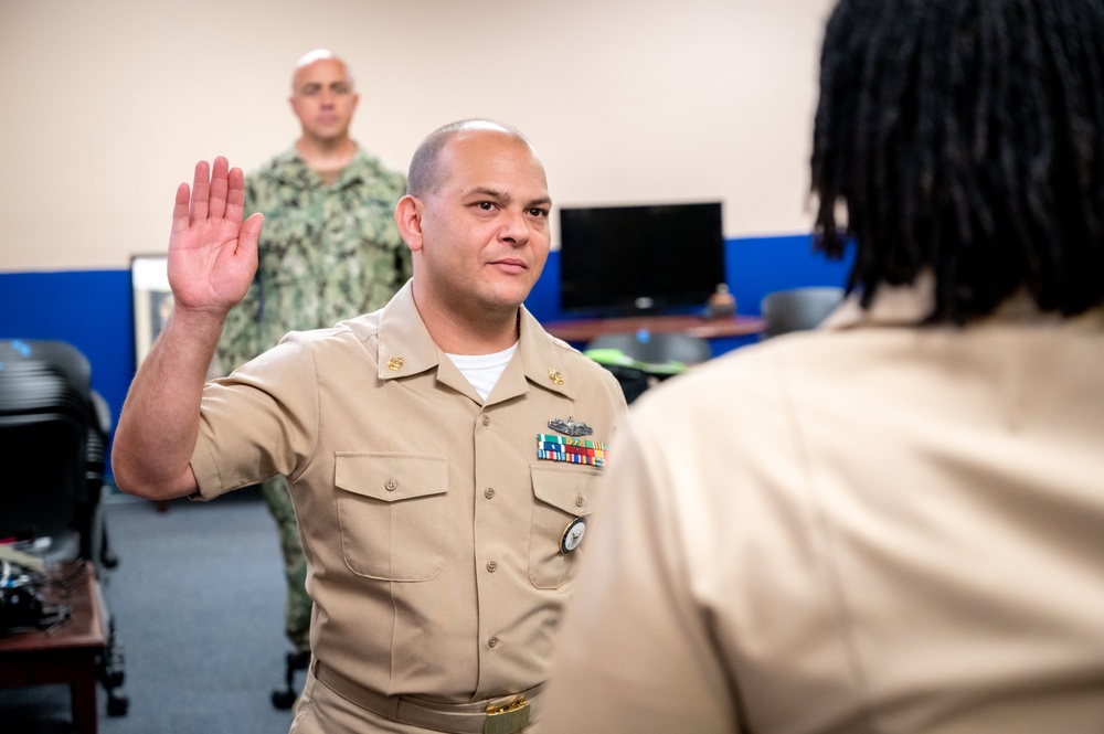 NCC Eduardo Rivera reenlistment ceremony