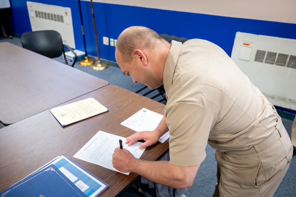 NCC Eduardo Rivera reenlistment ceremony