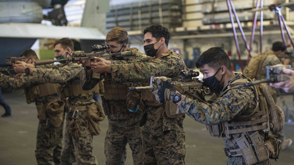 BLT 1/1, 11th MEU Marines conduct speed reload training