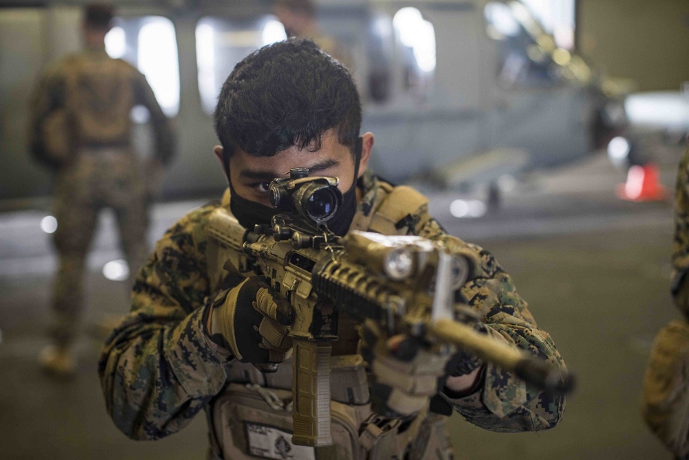 BLT 1/1, 11th MEU Marines conduct speed reload training