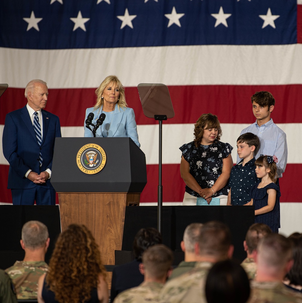 President Biden, first lady visit JBLE service members