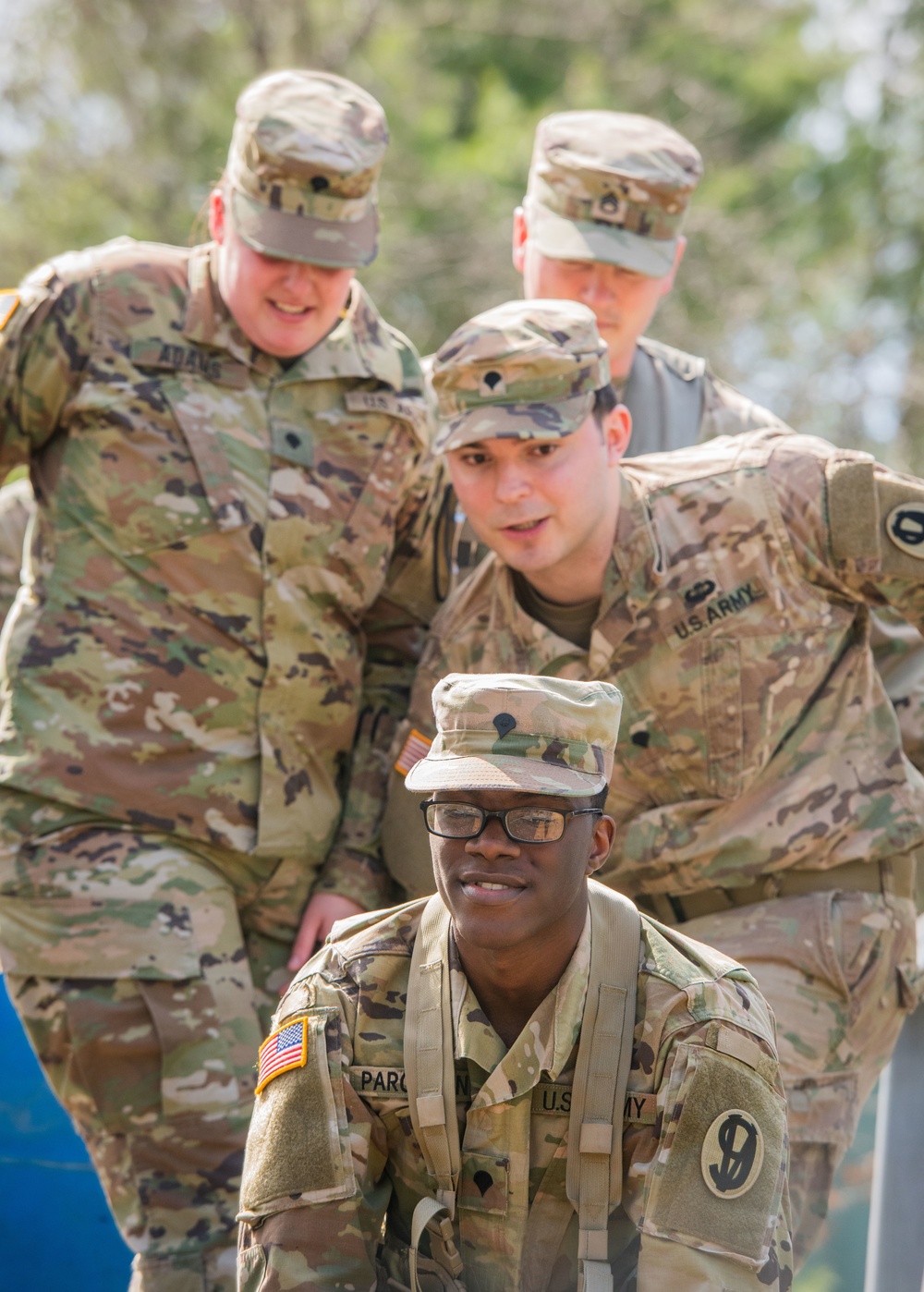 Soldiers of B Co, 1-334 Regiment complete Leadership Reaction Course at Fort McCoy, Wisconsin