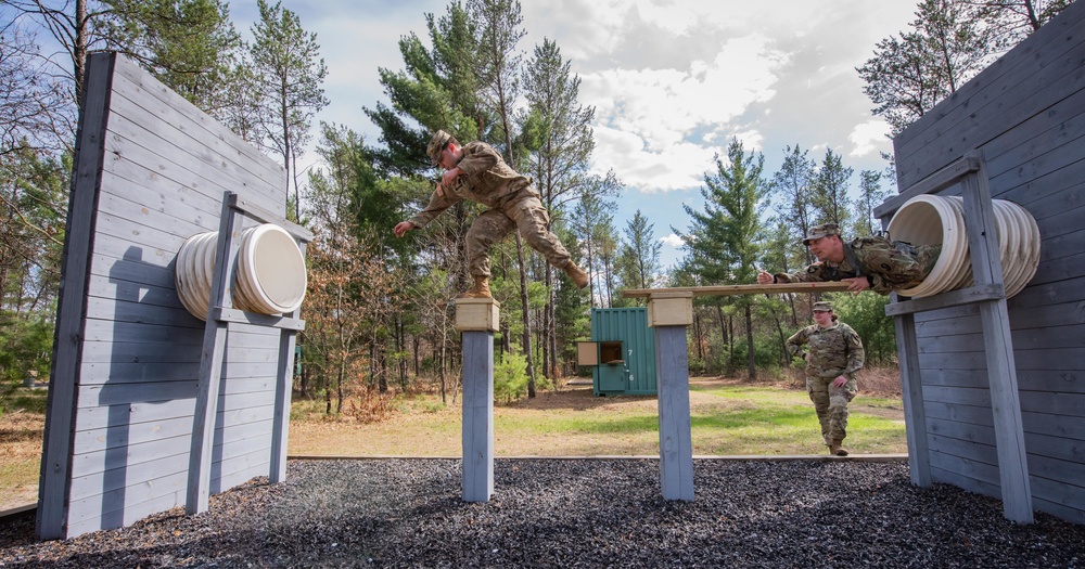 Soldiers of B Co, 1-334 Regiment complete Leadership Reaction Course at Fort McCoy, Wisconsin