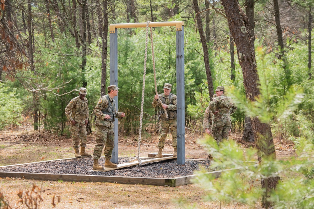 Soldiers of B Co, 1-334 Regiment complete Leadership Reaction Course at Fort McCoy, Wisconsin