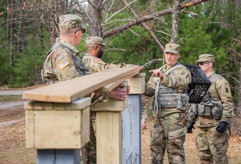 Soldiers of B Co, 1-334 Regiment complete Leadership Reaction Course at Fort McCoy, Wisconsin