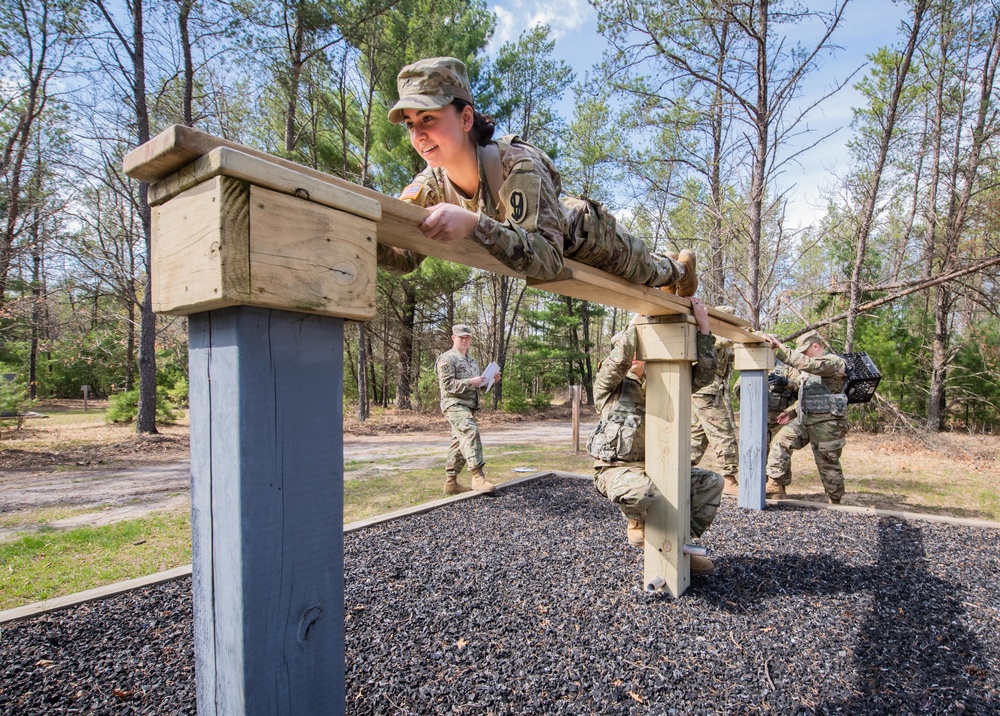 Soldiers of B Co, 1-334 Regiment complete Leadership Reaction Course at Fort McCoy, Wisconsin