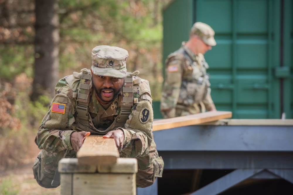 Soldiers of B Co, 1-334 Regiment complete Leadership Reaction Course at Fort McCoy, Wisconsin