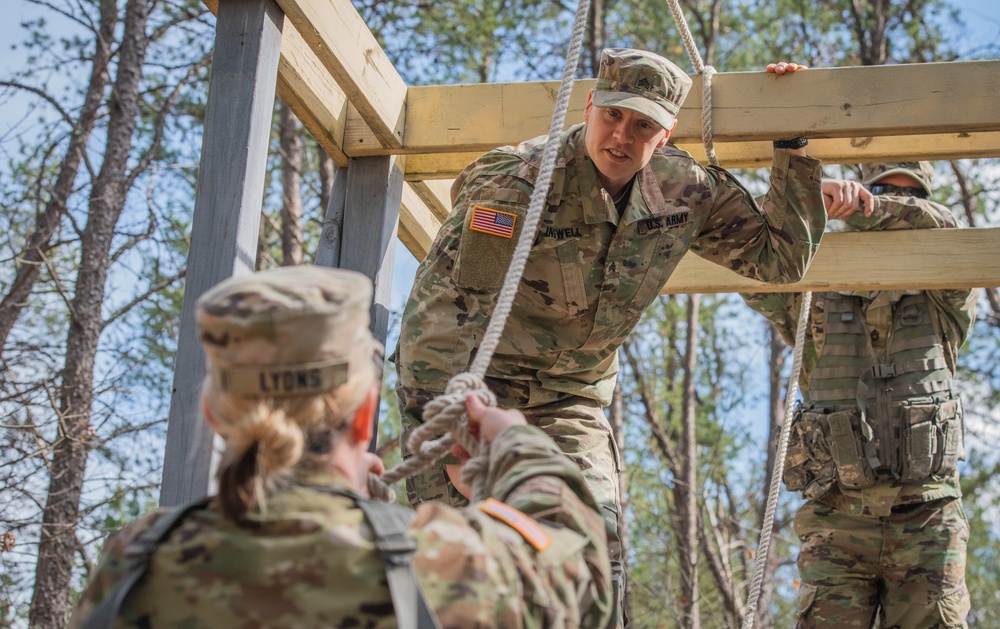 Soldiers of B Co, 1-334 Regiment complete Leadership Reaction Course at Fort McCoy, Wisconsin