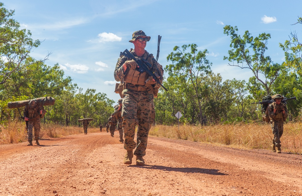 2nd LAAD Platoon with MRF-D conducts 6-kilometer hike