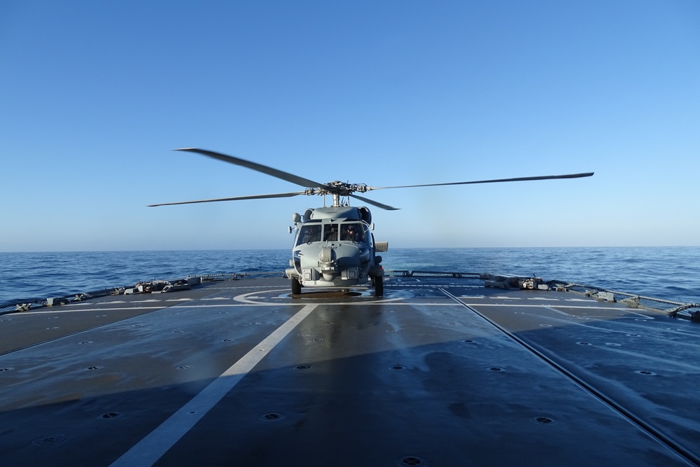 German Navy guided-missile frigate F 220 FGS Hamburg operations