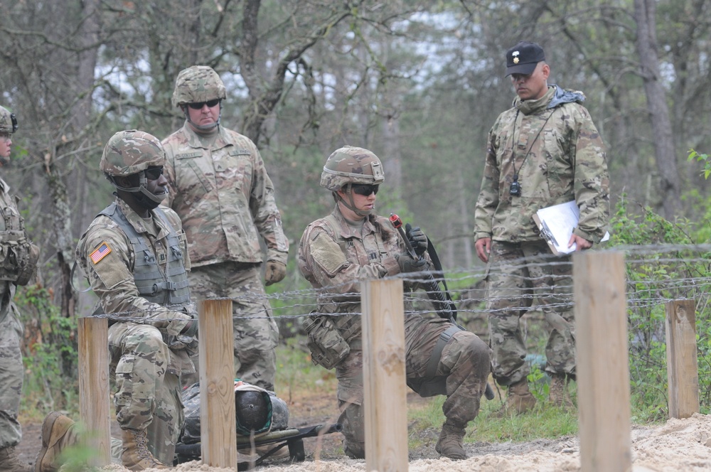 Soldiers test for Expert Field Medical Badge at Fort McCoy