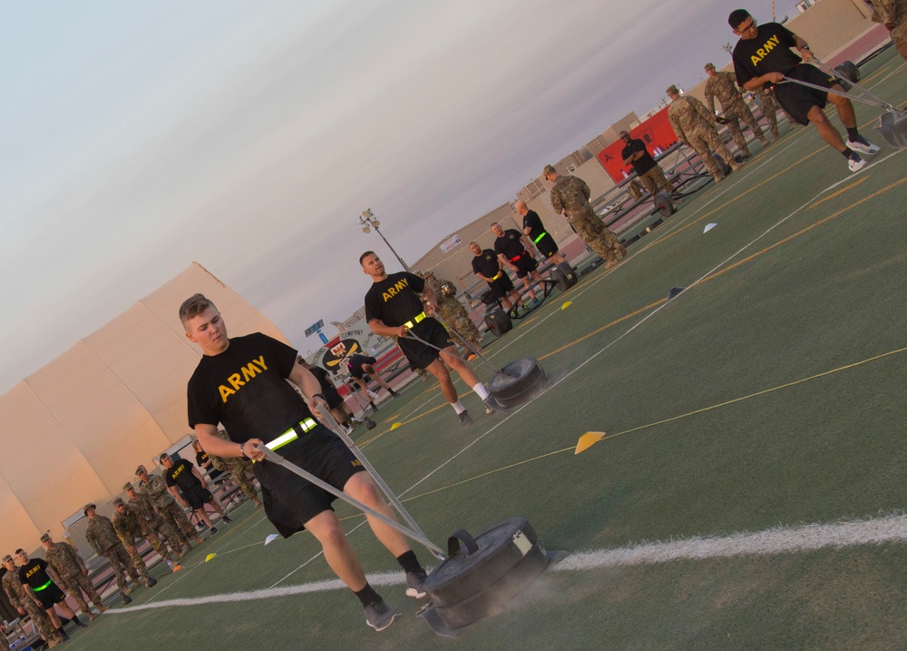 Task Force Spartan Best Warrior Competition 2021, Soldiers participate in Sprint-Drag-Carry