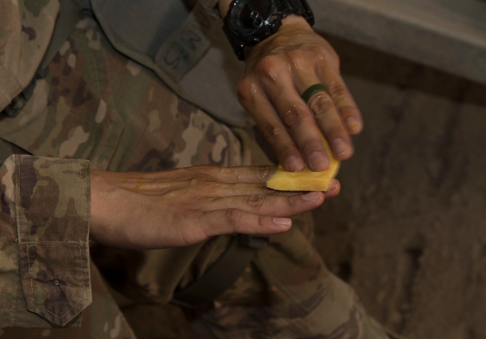 U.S. Army Soldiers participate in Task Force Spartan Best Warrior Competition Warrior Task lanes