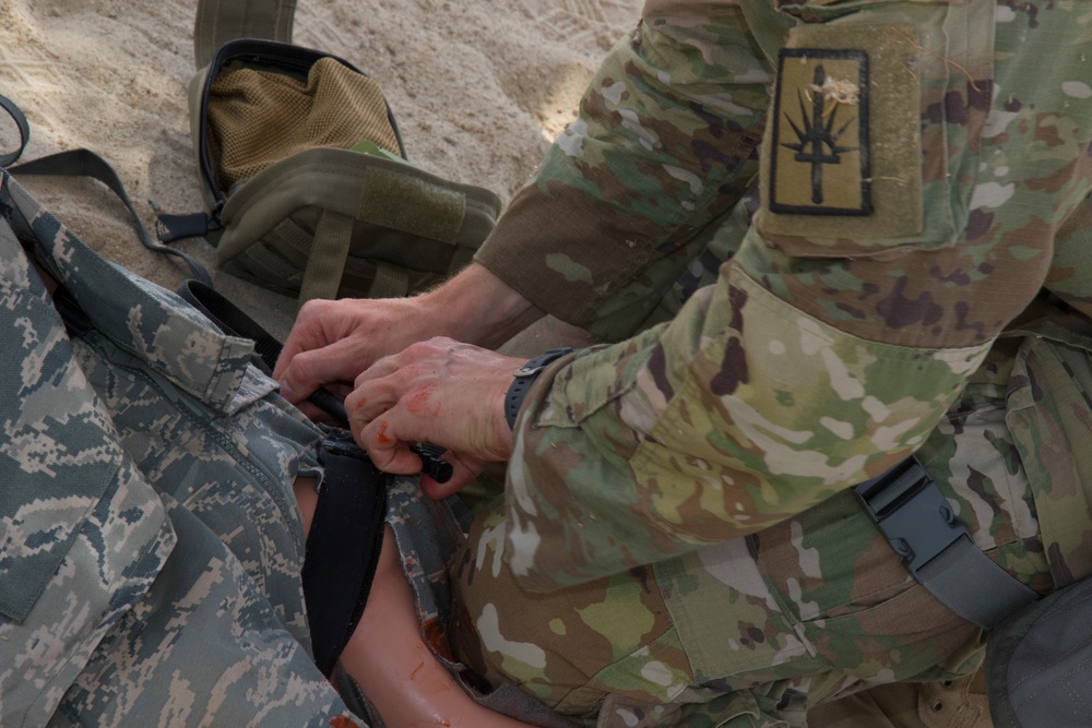 U.S. Army Soldiers participate in Task Force Spartan Best Warrior Competition Warrior Task lanes