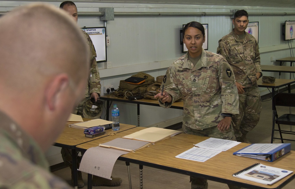 U.S. Army Soldiers in process to Task Force Spartan Best Warrior Competition 2021