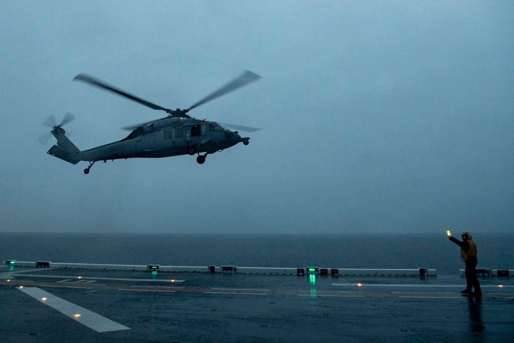USS America (LHA 6) Conducts Flight Operations