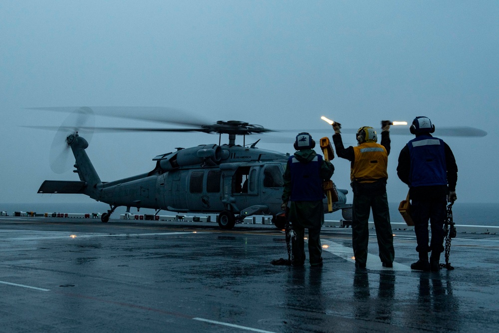 USS America (LHA 6) Conducts Flight Operations
