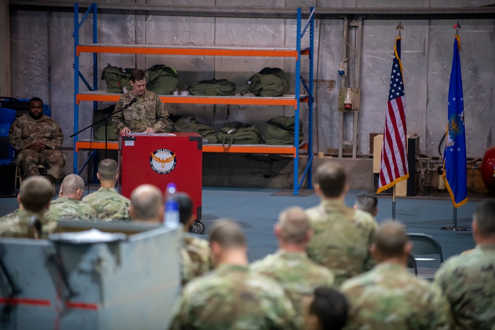 380th Expeditionary Maintenance Squadron Squadron Change of Command Ceremony