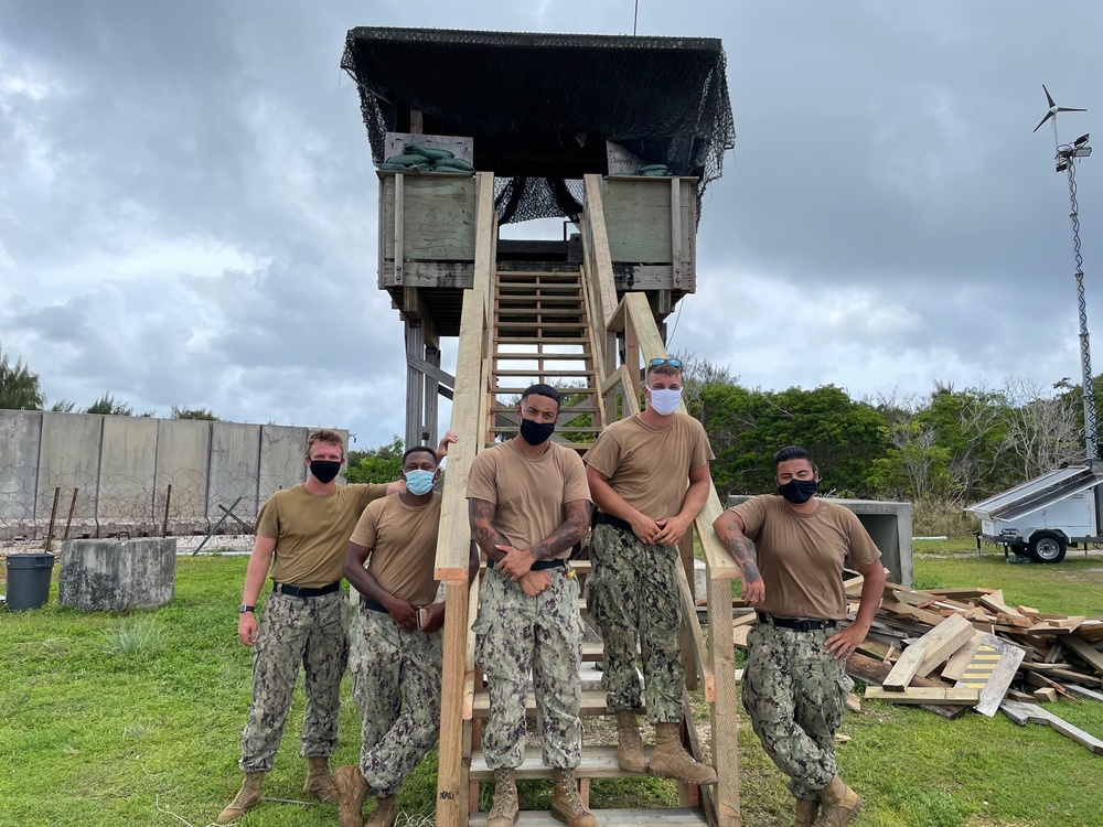 NMCB 11 Restores Guard Towers at THAAD Site on Andersen Air Force Base