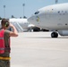 Team JSTARS Crew Chief Directs Aircraft