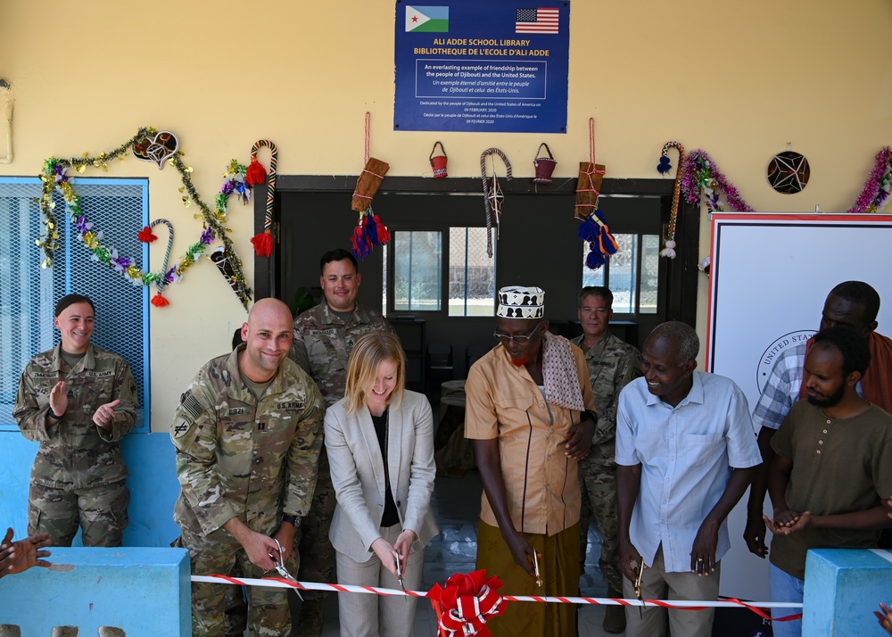 Civil Affairs East Africa, US Embassy dedicate library to promote education