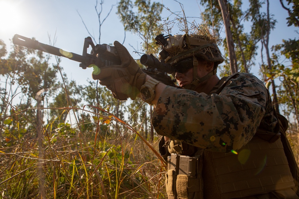 Alpha Battery, 2nd LAAD with MRF-D conducts tactical scenario based training