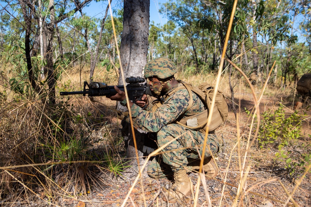 Alpha Battery, 2nd LAAD with MRF-D conducts tactical scenario based training