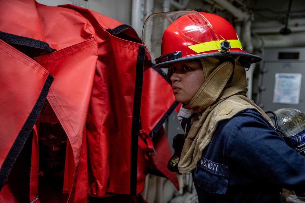 USS Curtis Wilbur Fire Drill