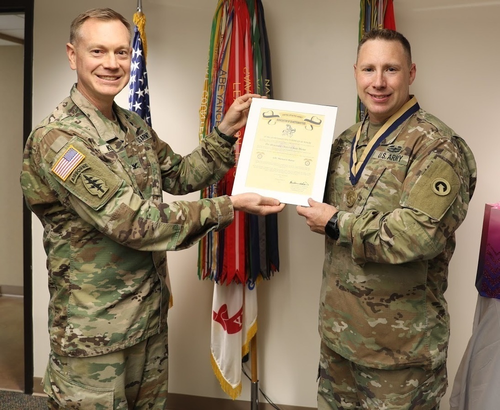 LTC Huber receives Honorable Order of Saint Martin Award