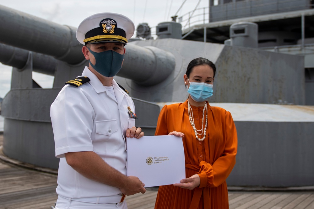 Naturalization Ceremony Aboard the Japanese Memorial Ship Mikasa
