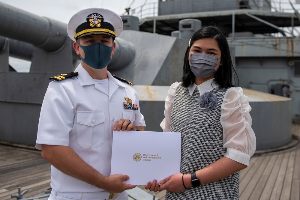 Naturalization Ceremony Aboard the Japanese Memorial Ship Mikasa