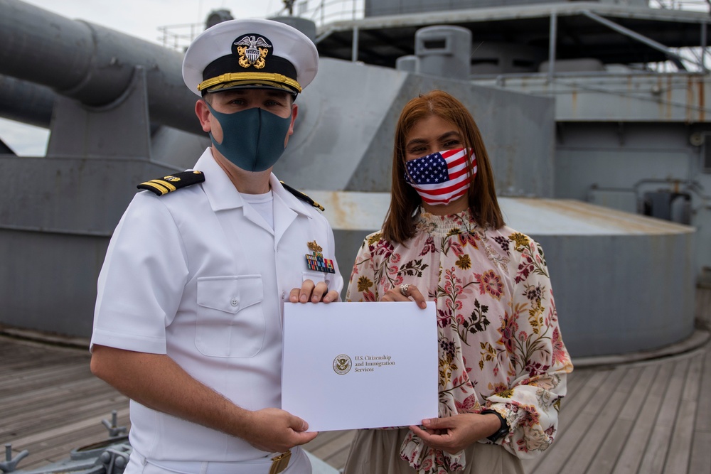 Naturalization Ceremony Aboard the Japanese Memorial Ship Mikasa