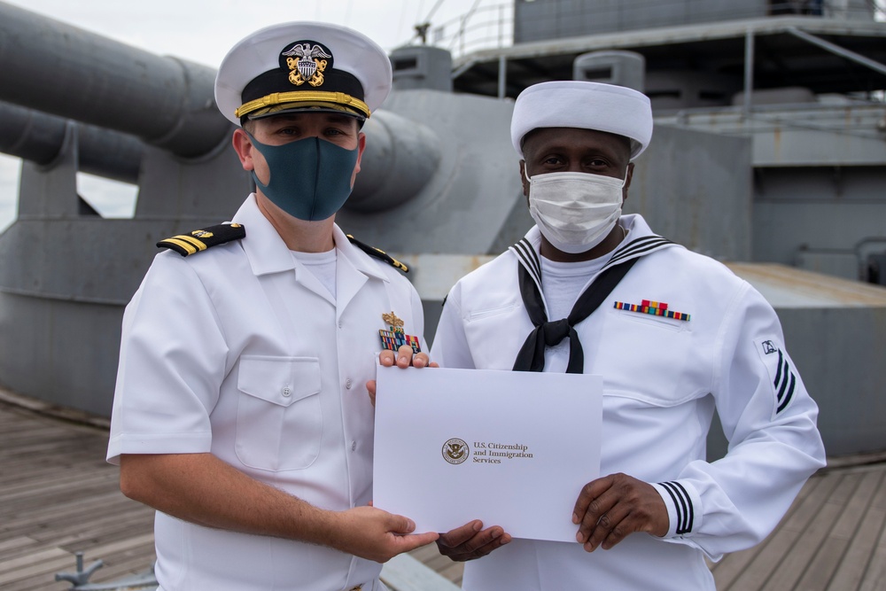 Naturalization Ceremony Aboard the Japanese Memorial Ship Mikasa